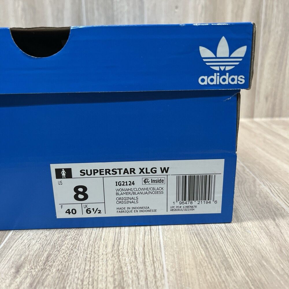 Adidas Superstar XLG Wonder White Shoes Sneakers IG2124 Woman’s Sz 8 - Picture 10 of 10